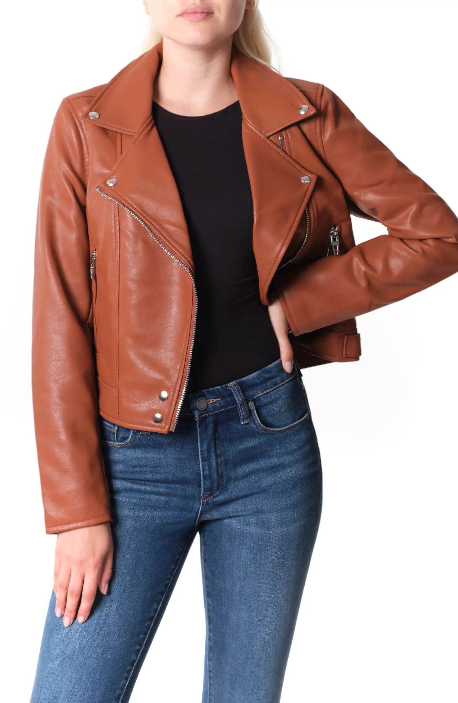 Good Vibes Faux Leather Moto JacketBLANKNYC | Nordstrom