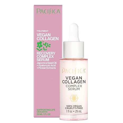 Pacifica Vegan Collagen Complex Face Serum Anti Aging Hydrating Serum w/Hyaluronic Acid for Plump... | Amazon (US)