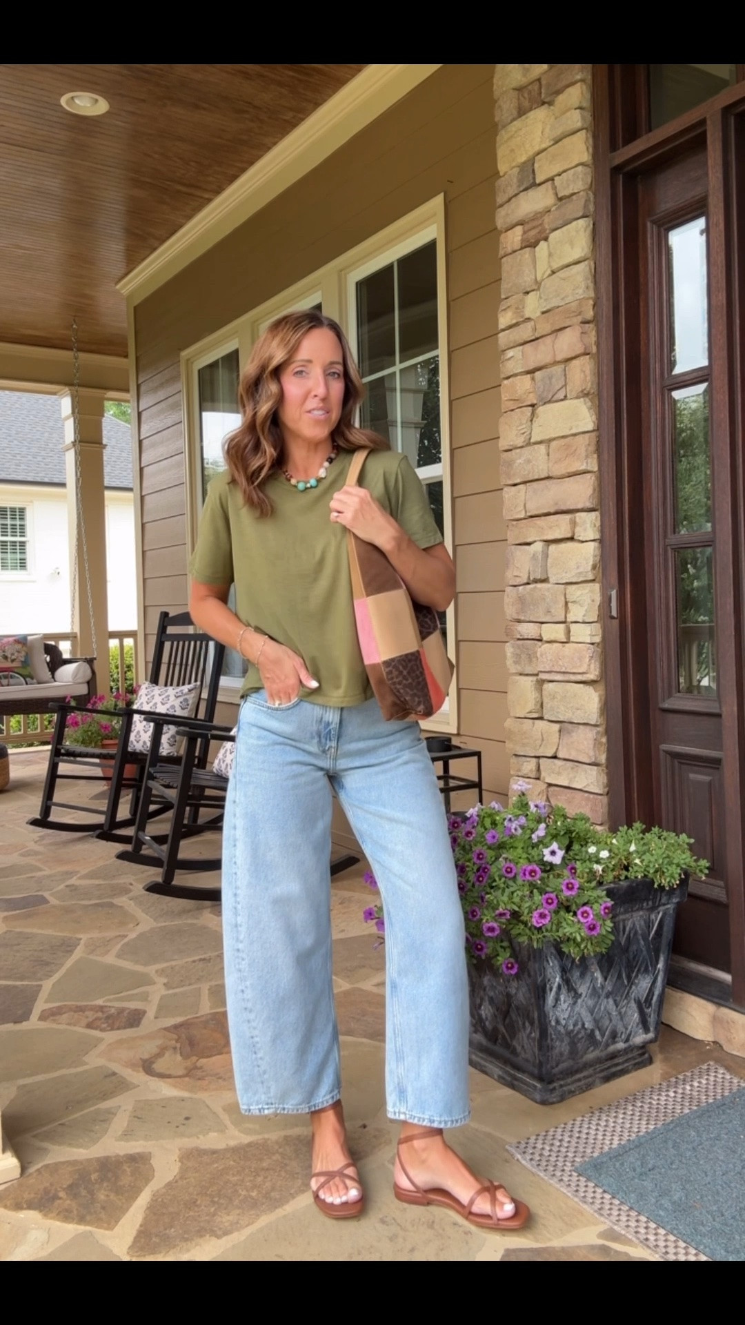 Jeans and tee look. Outfit of the day. Barrel jeans. 
Tee S. Jeans TTS, 25 sandals TTS

#LTKootd #LTKSeasonal #LTKOver40