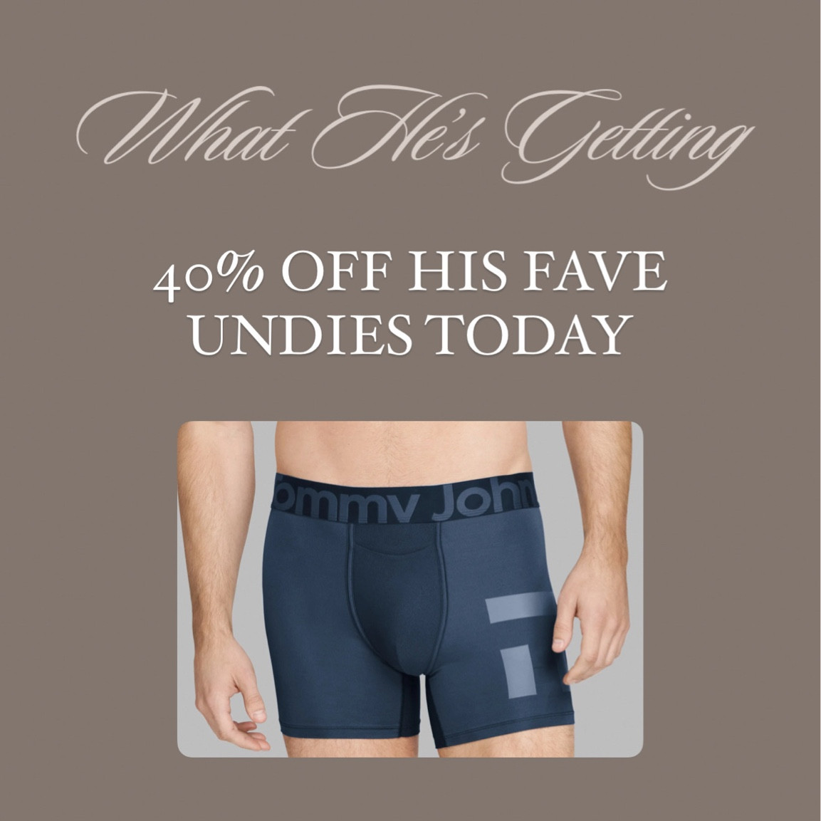 Wes loves Tommy John underwear! Grabbing some for Xmas 

#LTKMens #LTKSaleAlert #LTKCyberWeek