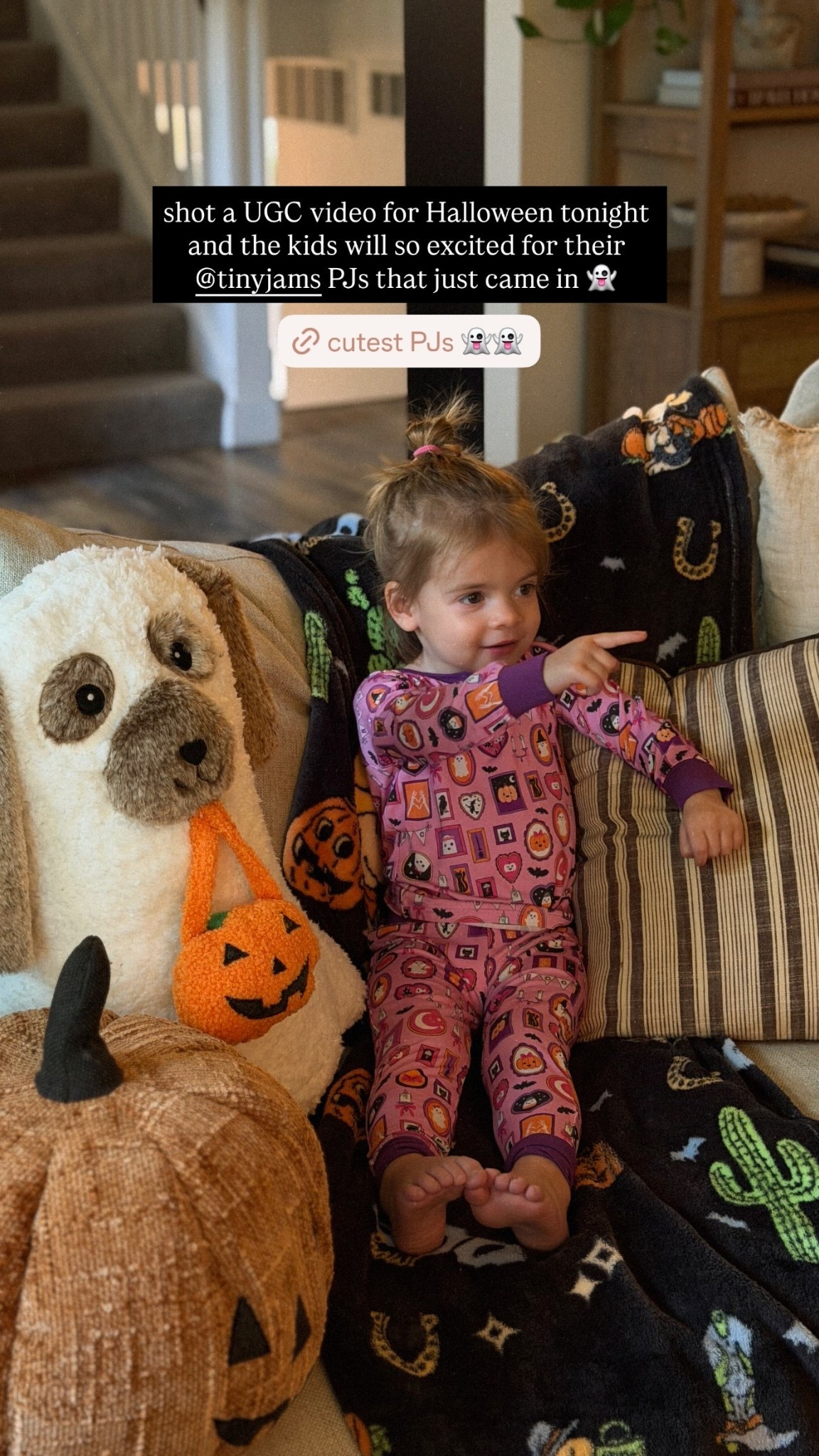 shot a UGC video for Halloween tonight and the kids will so excited for their @tinyjams PJs that just came in 👻