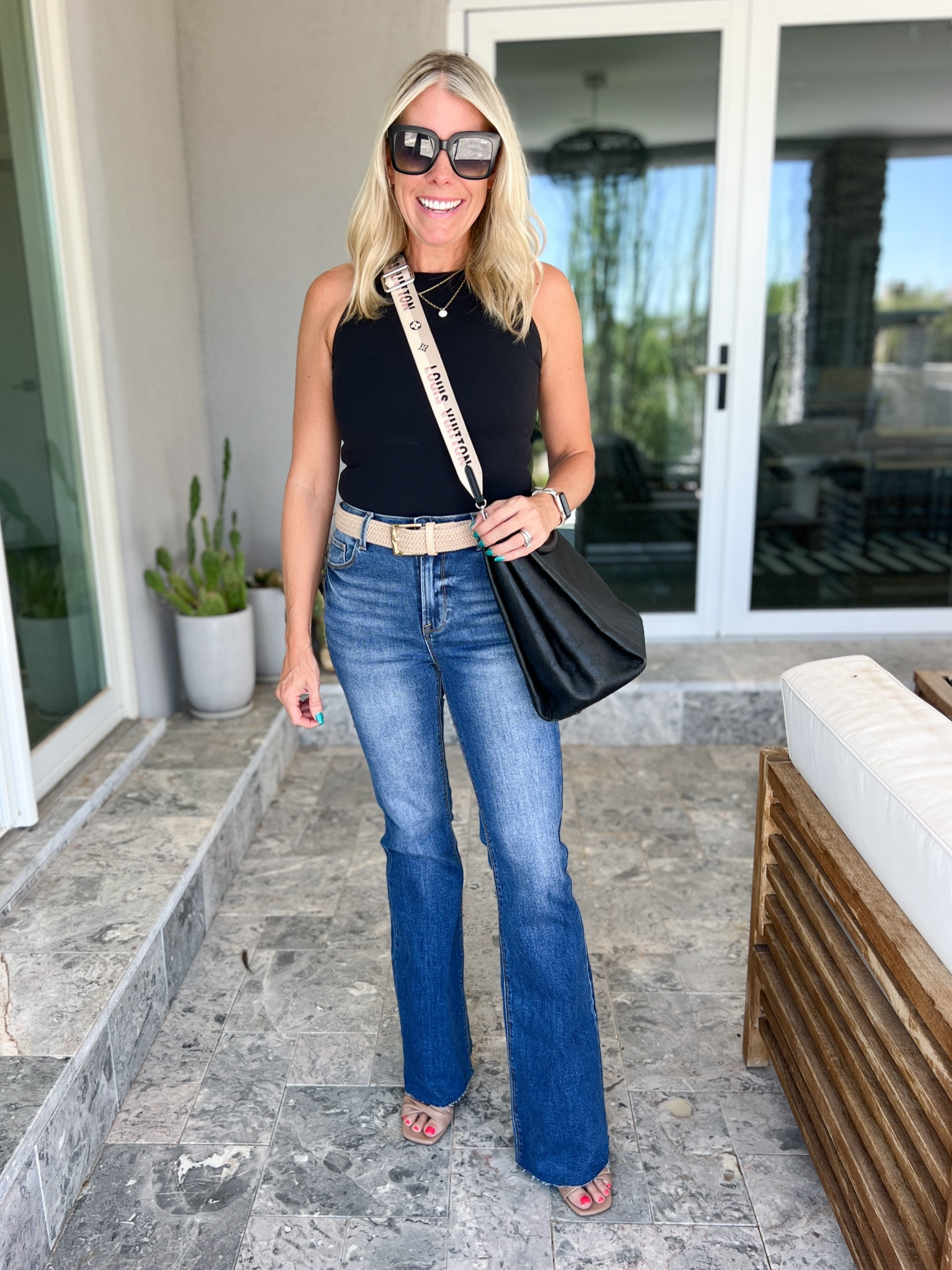Love these flare leg jeans with this braided belt, bodysuit and heels. Size 3/26 jeans and small bodysuit. Denim fall outfit ideas 


#LTKOver40 #LTKStyleTip #LTKFallSale