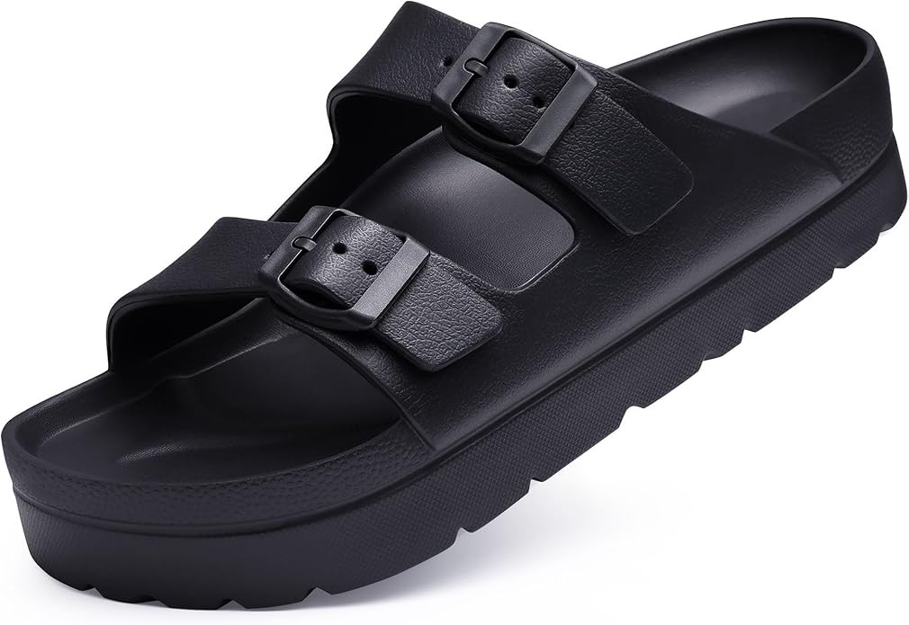 Women's Platform Sandals with Arch Support, Chunky Lightweight Foam Slip on Slides, Comfortable S... | Amazon (US)