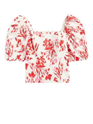 Puff-Sleeve Cropped Top | Banana Republic (US)