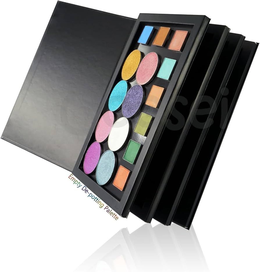 Coosei 4-Layer Book Shaped Magnetic Eyeshadow Palette Large Empty Makeup Storage Box | Amazon (US)