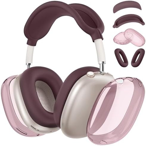 [4 in 1] Silicone Case Cover for AirPods Max, Clear Soft TPU Ear Cups Cover/Ear Pad Case Covers/H... | Amazon (US)