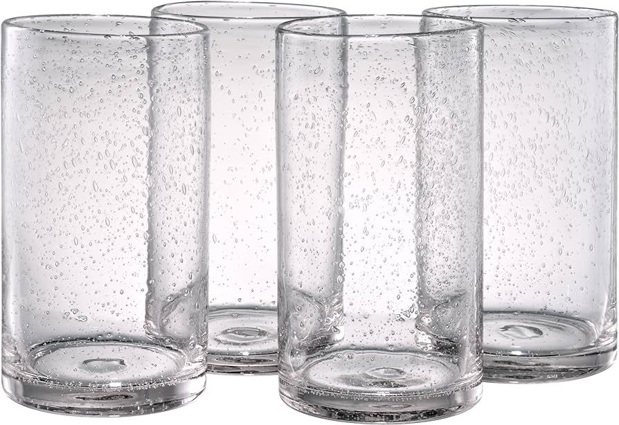 ARTLAND Iris Highball Glasses, Clear, Set of 4 | Amazon (US)