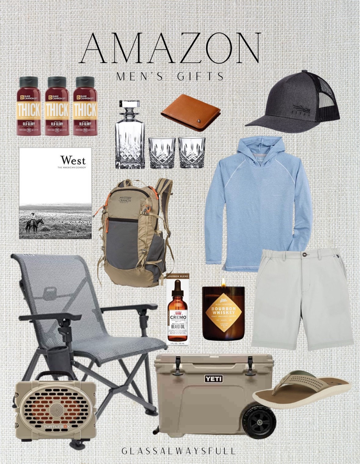 Men’s gift guide, fathers Day, Amazon father’s Day, Father’s Day gifts, men’s gifts, men’s gift ideas, men’s body wash, yeti, yeti chair, turtlebox waterproof speaker, men’s candle, men’s birthday gifts, whiskey decanter, wallet, beard oil, men’s shorts, men’s flip flops, Sitka cap. Callie Glass 

#LTKSeasonal #LTKFamily #LTKMens