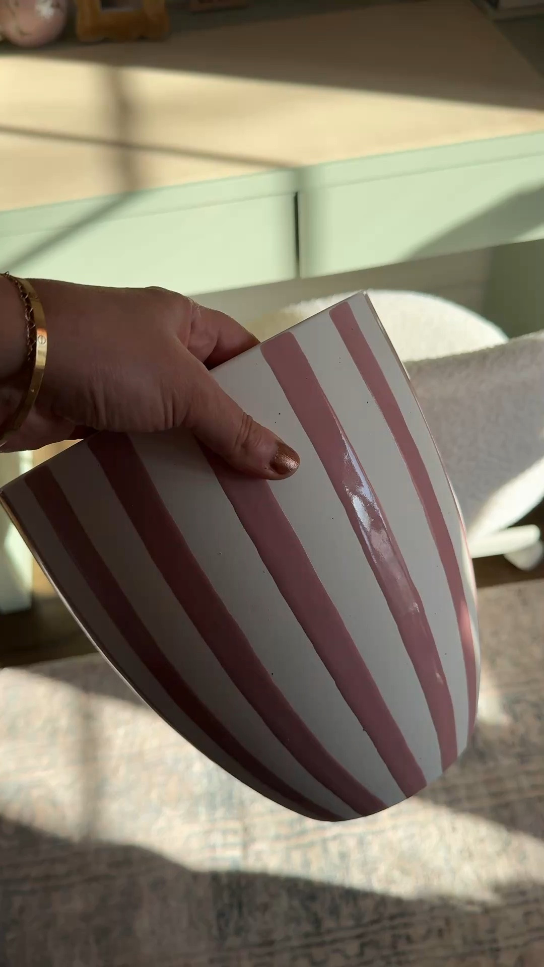 How pretty is this striped waste basket from @Anthropologie ?! Grabbed it for Ava’s room and it’s even cuter in person. Also comes in blue!! 

#LTKKids #LTKHome #LTKdayinmylife