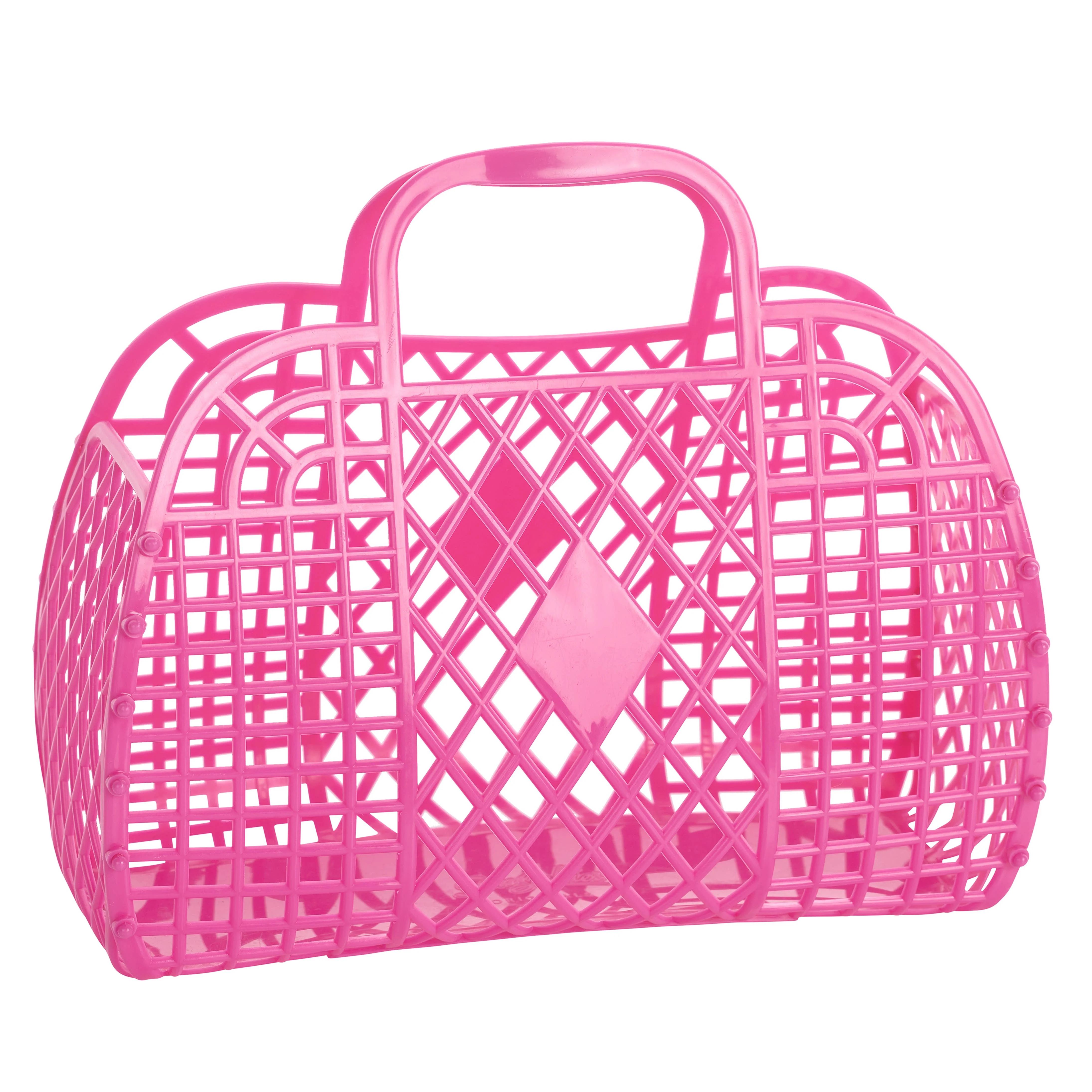 Sun Jellies Large Retro Basket Pink | Little Words Project
