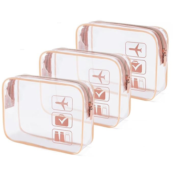 MODENGKONGJIAN TSA Approved Toiletry Bag, 3 Pcs Clear Toiletries Bags Quart Size Travel Makeup Co... | Amazon (US)