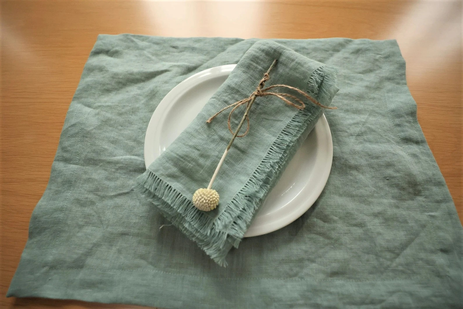 Various Color Linen Napkins With Fringe. Raw Edge Linen | Etsy | Etsy (US)