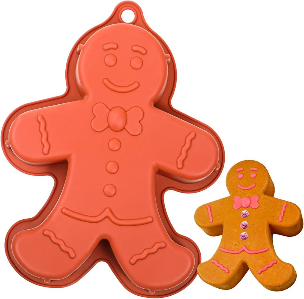 Webake Gingerbread Man Mold 10 Inch Large Gingerbread Silicone Cake Pan for Christmas Baking Cake... | Amazon (US)