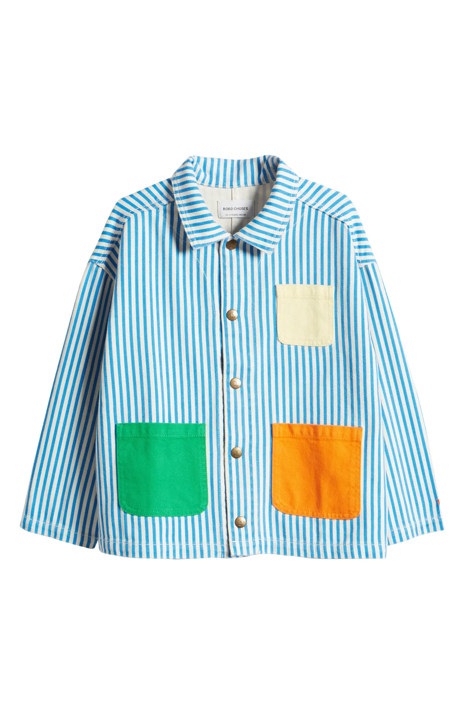 Bobo Choses Kids' Stripe Colorblock Denim Jacket | Nordstrom | Nordstrom