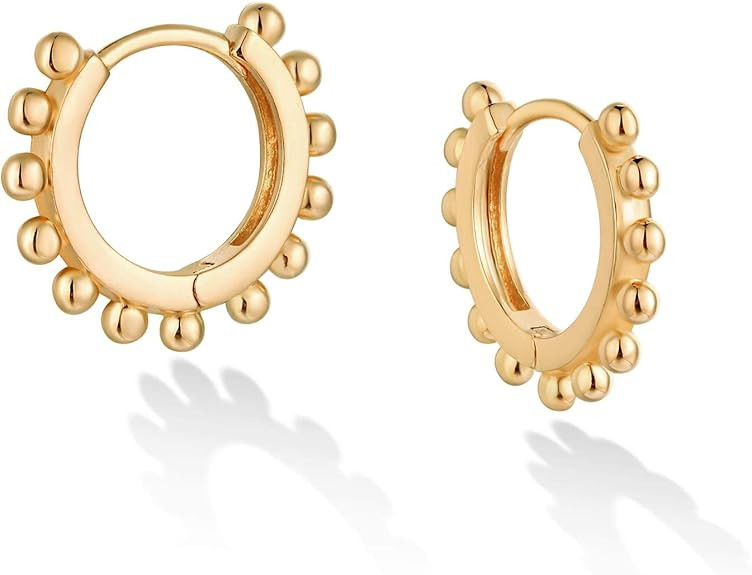 LOYATA Gold Huggie Hoop Earrings 14K Gold Plated Dainty Small Simple Hypoallergenic Jewelry Gift ... | Amazon (US)