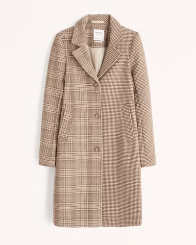 Women's Wool-Blend Dad Coat | Women's Clearance | Abercrombie.com | Abercrombie & Fitch (US)