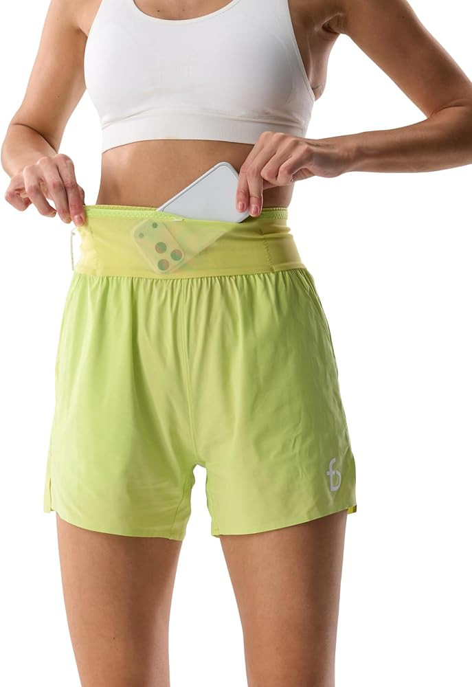 FlipBelt Women's Air Running Shorts - Neon Lime - M | Amazon (US)