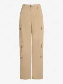 ZAFUL Multi Pockets High Waisted Wide Leg Cargo Pants | ZAFUL (Global)