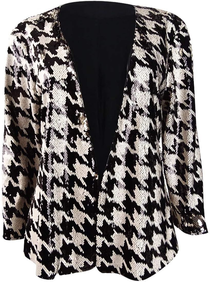 Inc Sequined Houndstooth Jacket HOUNDSTOOTH SEQ SMALL | Amazon (US)