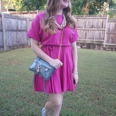 Fuchsia pink Kmart linen dress with blue and gold accessories 💙💕

#LTKaustralia #LTKitbag