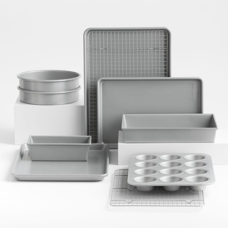 Crate & Barrel Silver 10-Piece Non-Stick Bakeware Set + Reviews | Crate & Barrel | Crate & Barrel
