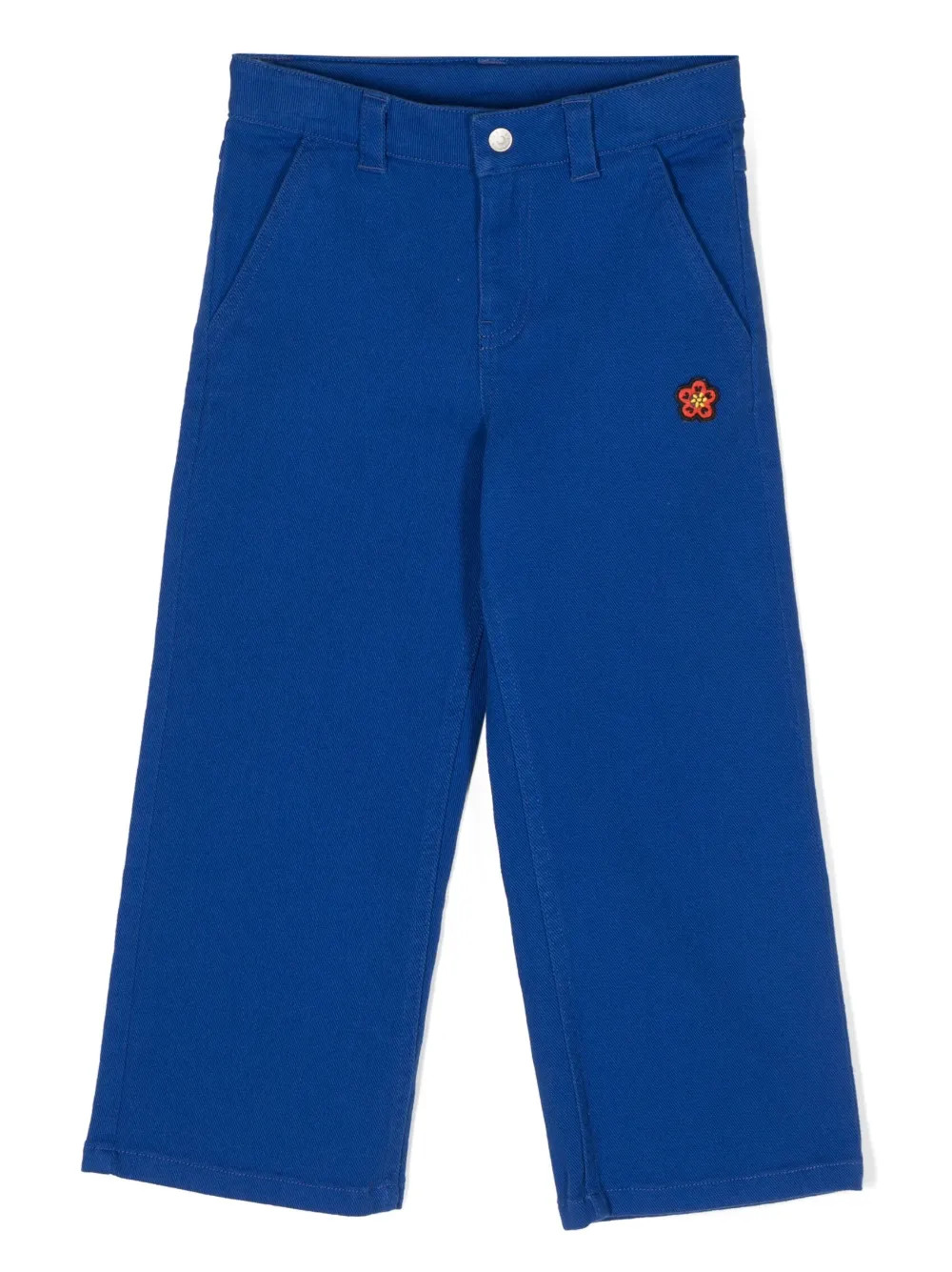 Kenzo Kids logo-patch Cotton Trousers - Farfetch | Farfetch Global