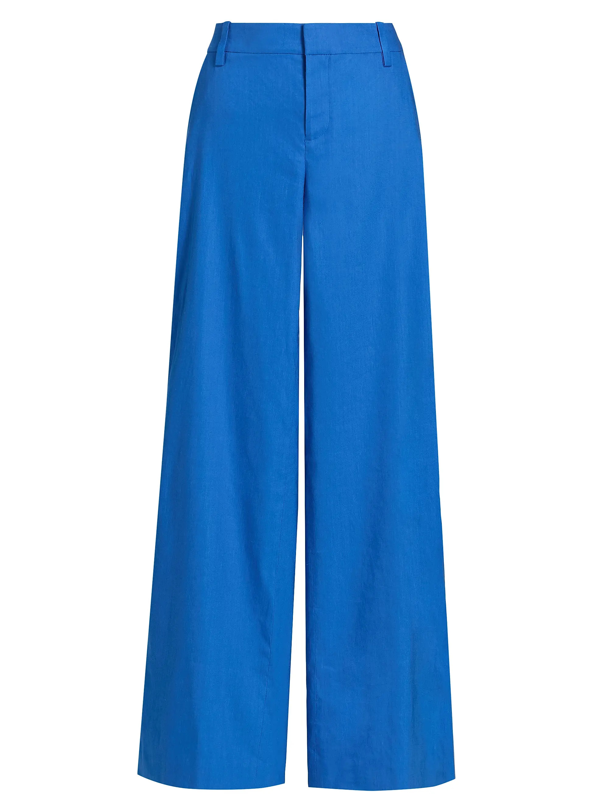ALICE + OLIVIA Stu Linen-Blend Low-Rise Baggy Pants | Saks Fifth Avenue | Saks Fifth Avenue