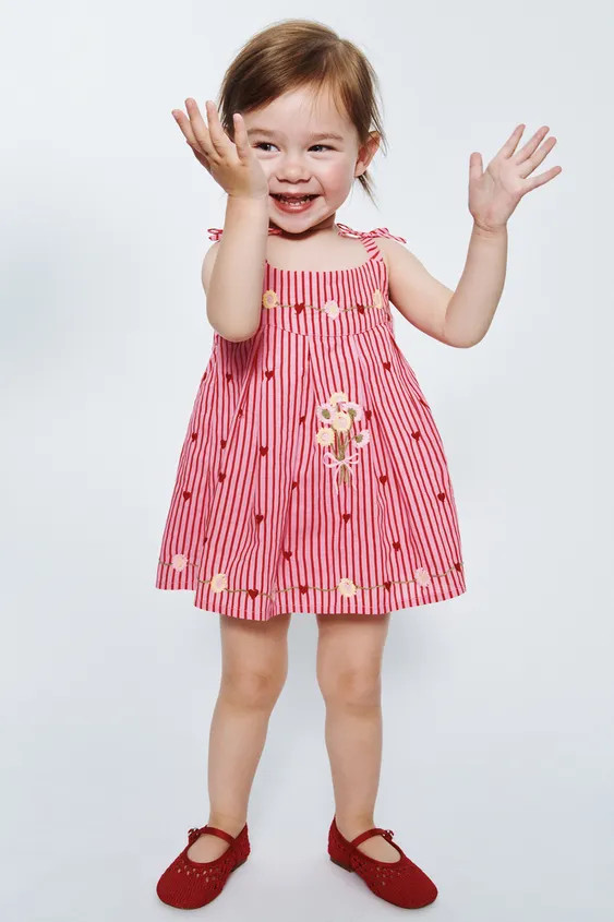 STRIPED AND EMBROIDERED DRESS AND PANTY SISSEL EDELBO X ZARA KIDS | Zara US