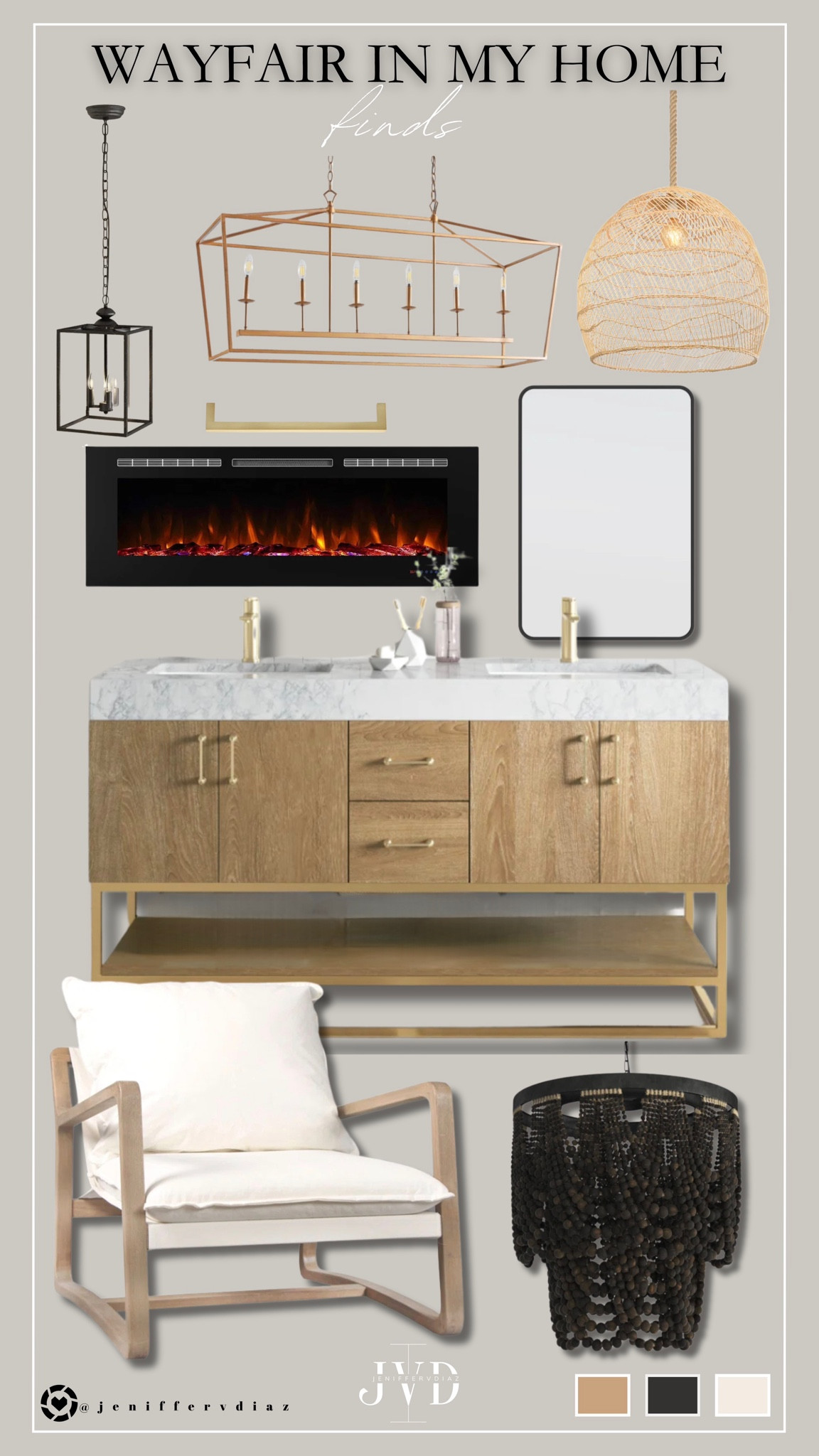 Wayfair In My Home Finds

Mirror
Lanter Chandelier 
Beaded Chandelier 
Vanity
Electric Fireplace 
Upholstered Armchair
Light pendant 
Brushed gold pulls

#LTKStyleTip #LTKSeasonal #LTKHome