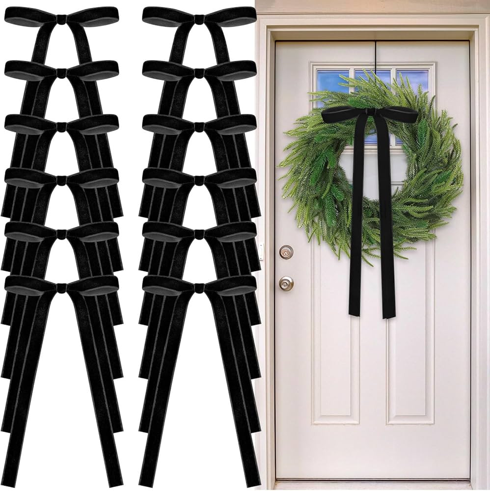 24 Pcs Velvet Christmas Bows for Christmas Tree Rustic Crafts Gift Bows Vintage Velvet Ribbon Bow... | Amazon (US)