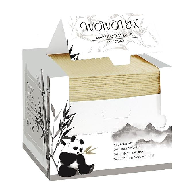 Bamboo Rayon Disposable Face Towel Biodegradable Large Dry Face Wipes 60 Count/1 Box Extra Thick ... | Amazon (US)