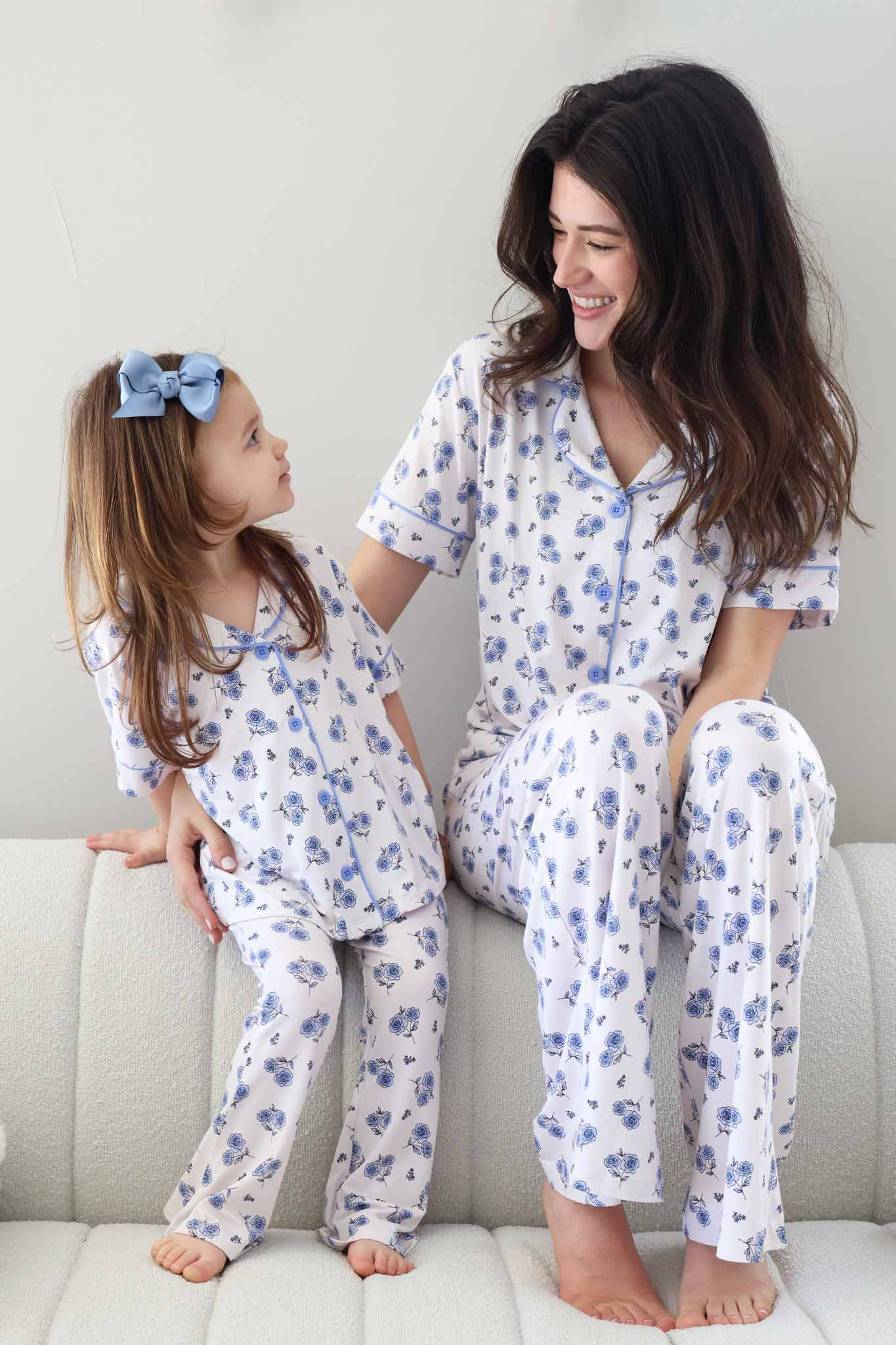 Women's Two Piece Flare Lounge Set | Sapphire Garden | Caden Lane