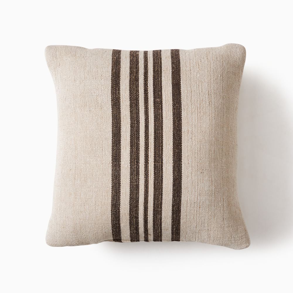 Natural Center Stripe Indoor/Outdoor Pillow | West Elm (US)