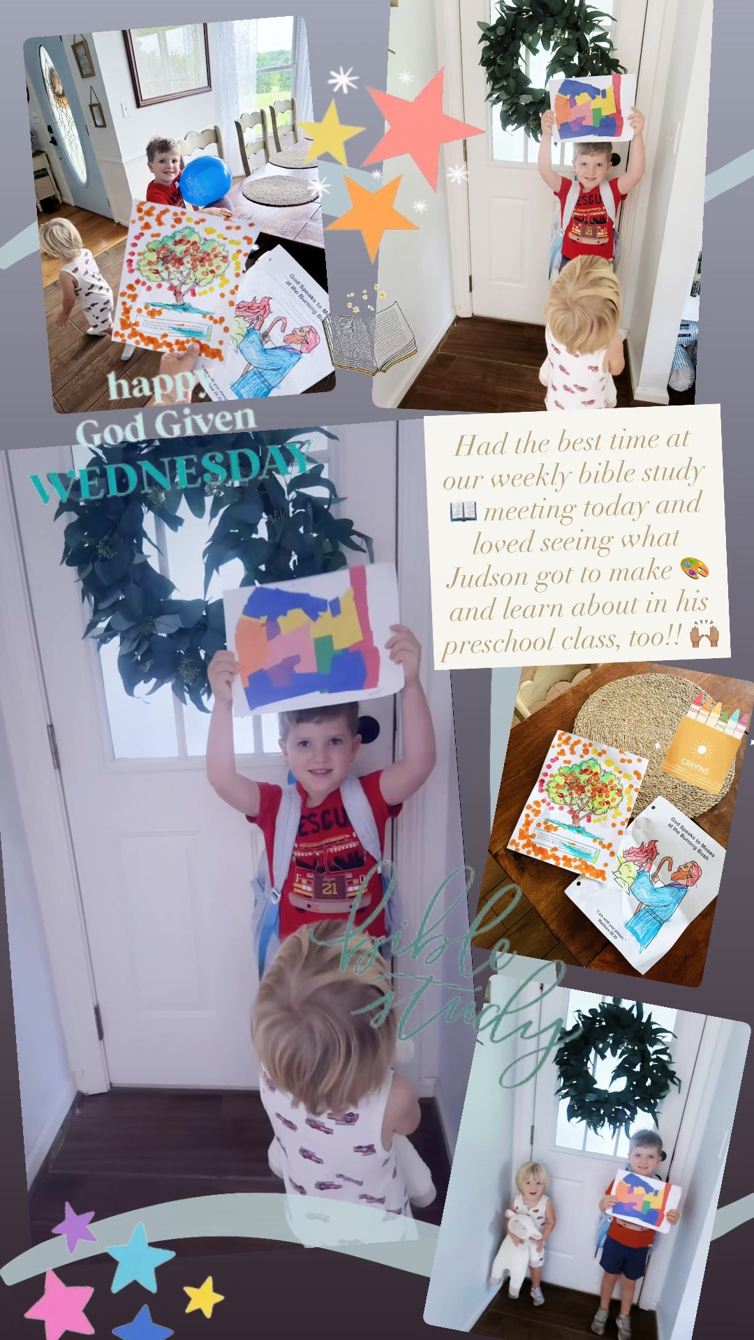 Had the best time at our weekly bible study 📖 meeting today and loved seeing what Judson got to make 🎨 and learn about in his preschool class, too!! 🙌🏽