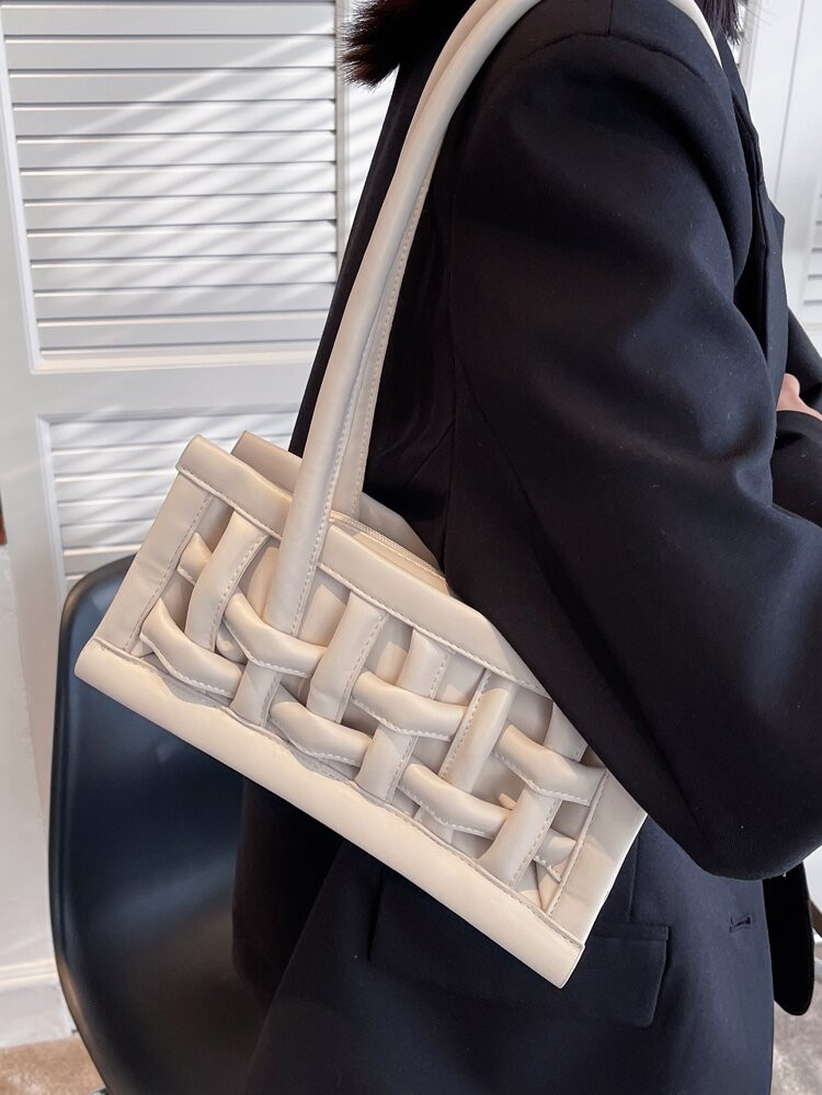 Minimalist  Hollow Out Baguette Bag With Inner Pouch | SHEIN