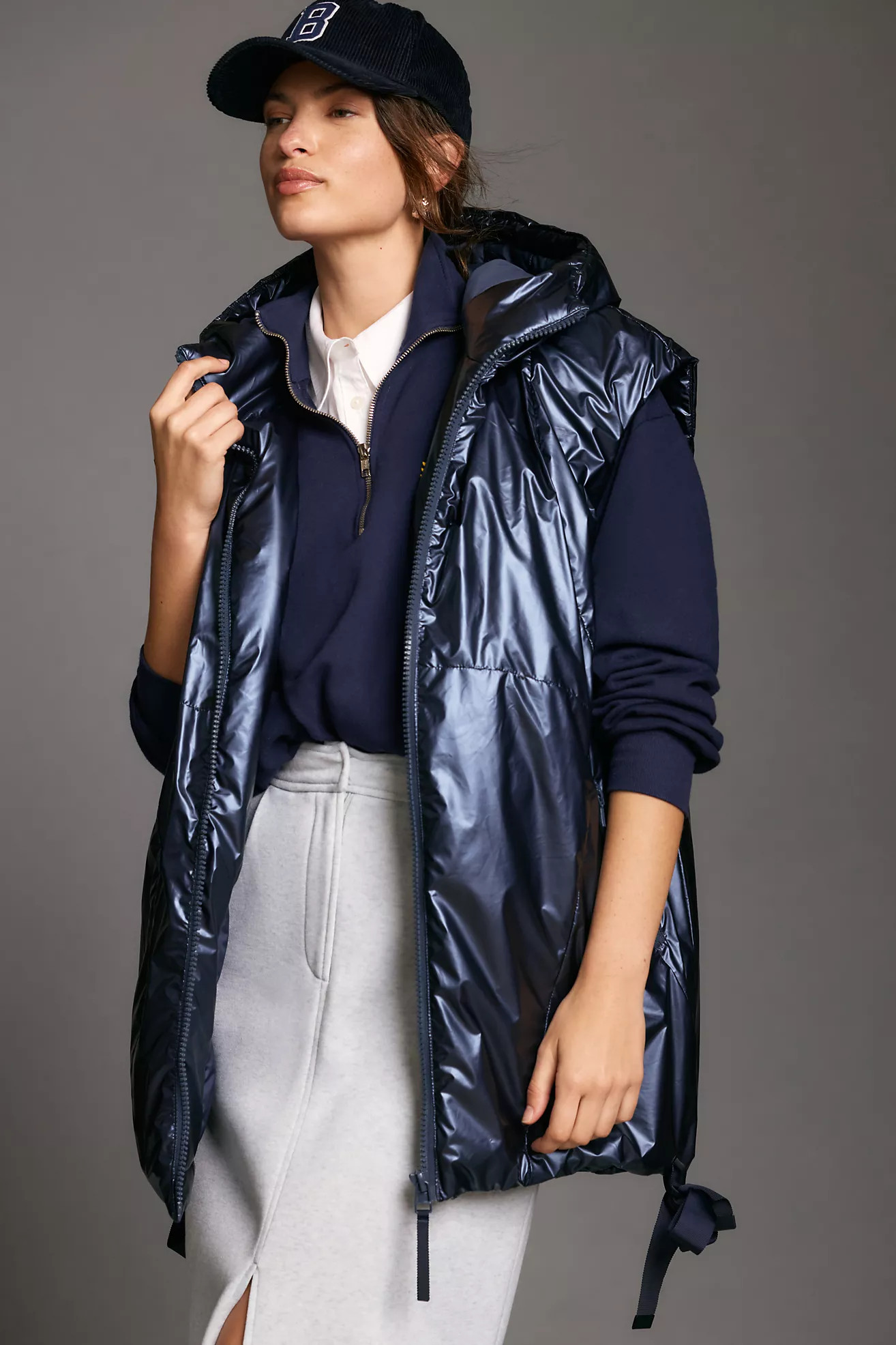 Pilcro Longline Shine Puffer Vest | Anthropologie (US)