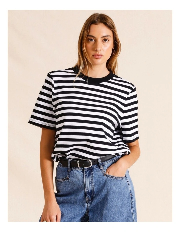 Organic Cotton Boyfriend Tee in Black/White | Myer