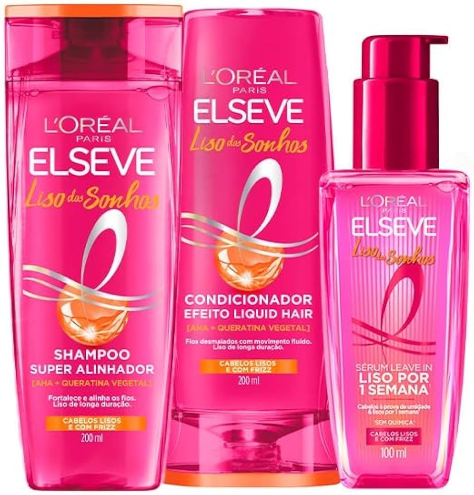 Kit Shampoo, Condicionador e Sérum L'Oréal Paris Elseve Liso dos Sonhos | Amazon (BR)