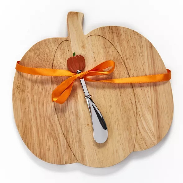 Lakeside Pumpkin Shaped Cheese Board with Spreader - Autumn Kitchen Accent | Target