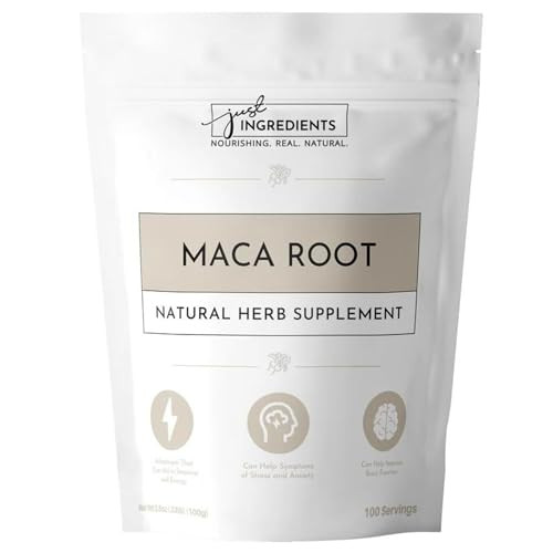 JUST INGREDIENTS Organic Maca Root Powder | 100 Servings | 100% Organic & Vegan Superfood | Help Boost Energy, Improve Exercise Performance & Support Hormonal Balance | No Artificial Additives | Amazon (US)