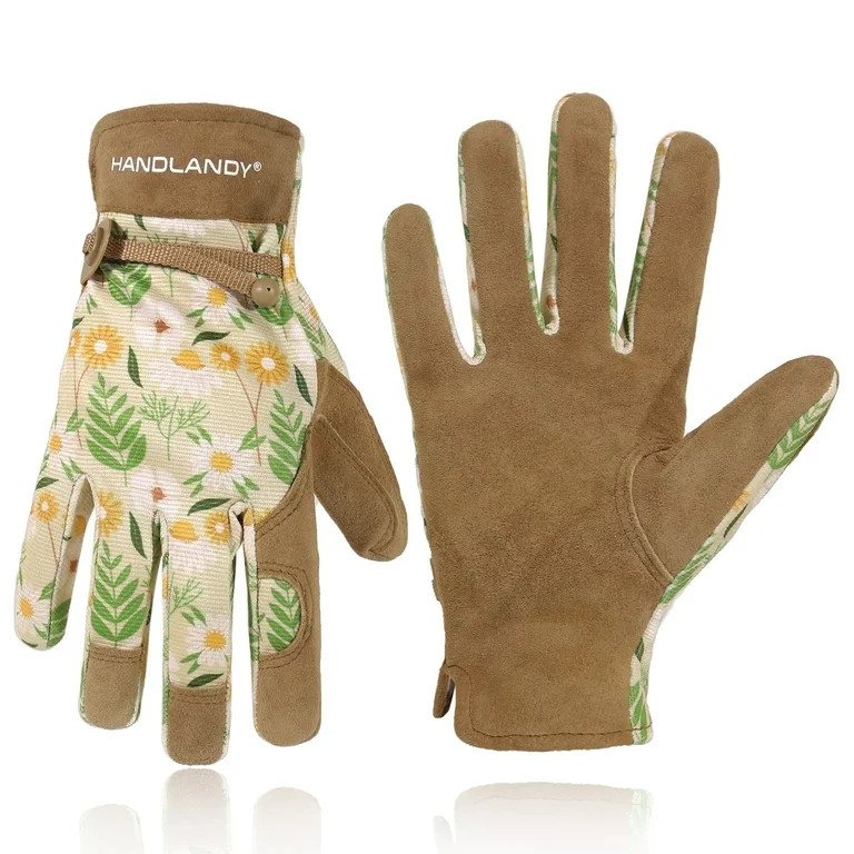 HANDLANDY Work Gloves for Women and Ladies, Leather Gardening Gloves Flexible Mechanic Working Gl... | Walmart (US)