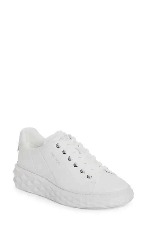 Jimmy Choo Diamond Light Maxi Platform Sneaker in White/white at Nordstrom, Size 40 | Nordstrom