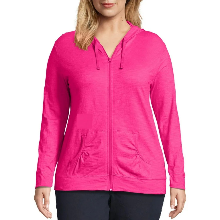 Just My Size Women's Plus Size Slub Jersey Hoodie - Walmart.com | Walmart (US)