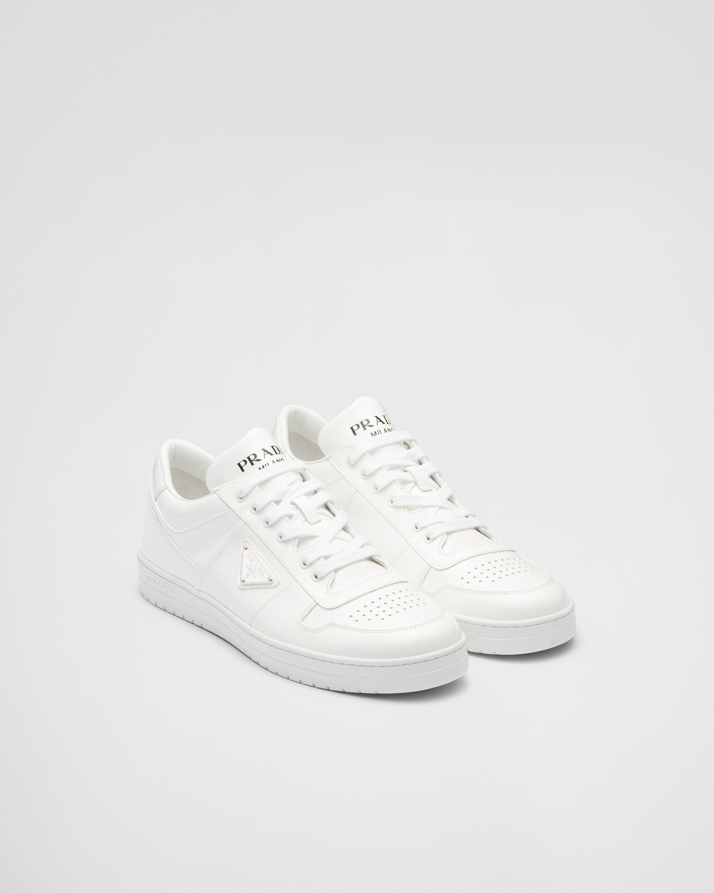 Downtown patent leather sneakers | Prada US