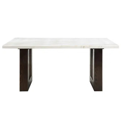 Rectangular White Marble Table With -colored Base Structure Dining A Framework | Wayfair North America