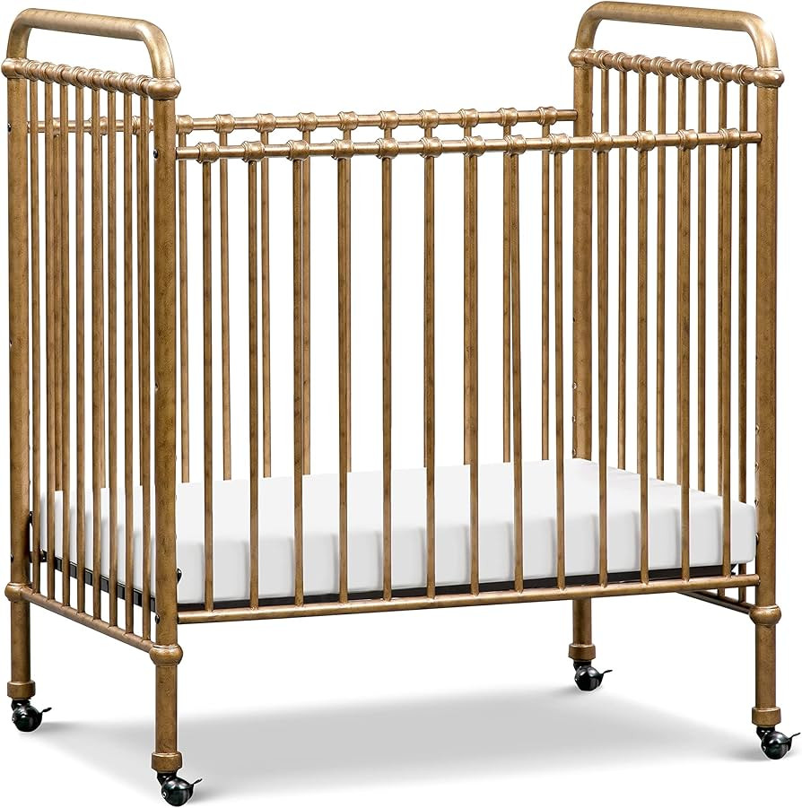 NAMESAKE Abigail 3-in-1 Convertible Mini Metal Crib in Vintage Gold, Greenguard Gold Certified | Amazon (US)