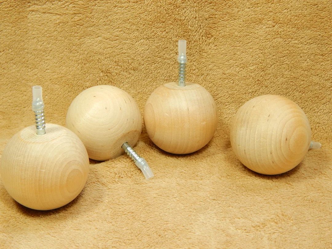 Unfinished Hard Wood Maple 2 Round Ball Bun Bunn Feet - Etsy | Etsy (US)