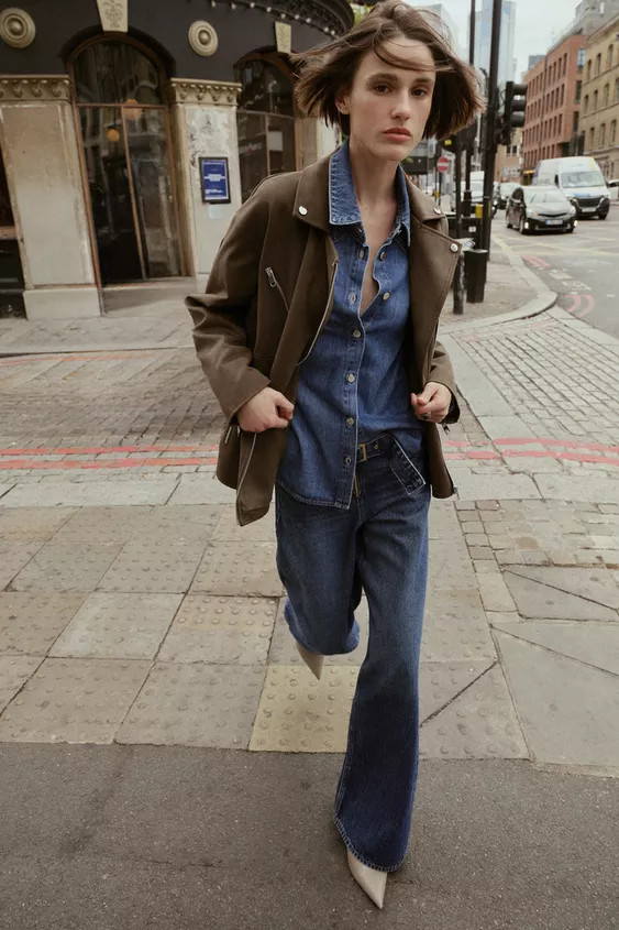 FAUX SUEDE BIKER JACKET | Zara UK