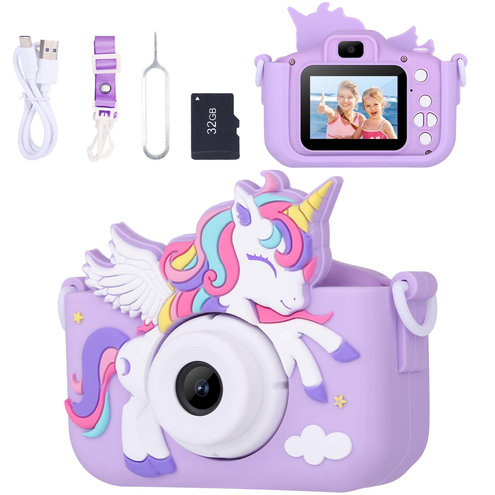 Unicorn Toys Camera for Kids Girls Age 3-8, Toddler Kids Digital Camera Christmas Birthday Gifts ... | Amazon (US)