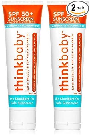 Amazon.com: Thinkbaby - SPF 50+ Braod Spectrum Organic Sunscreen - 3 oz - 2 pack : Beauty & Perso... | Amazon (US)